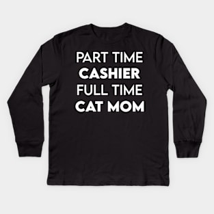 cashier cat Kids Long Sleeve T-Shirt